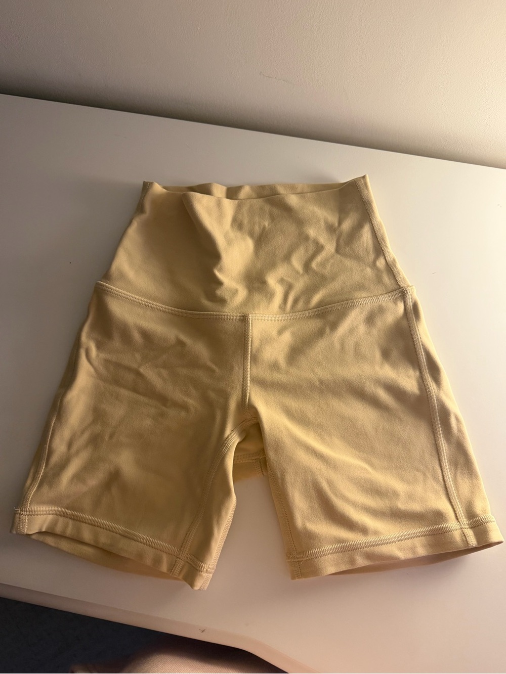 High-Waist Yellow Women’s Bike Shorts